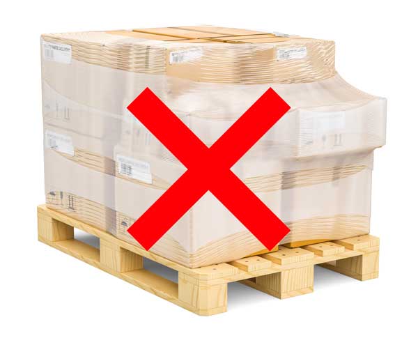 Avoid Overhanging or Protruding Containers When Loading a Pallet